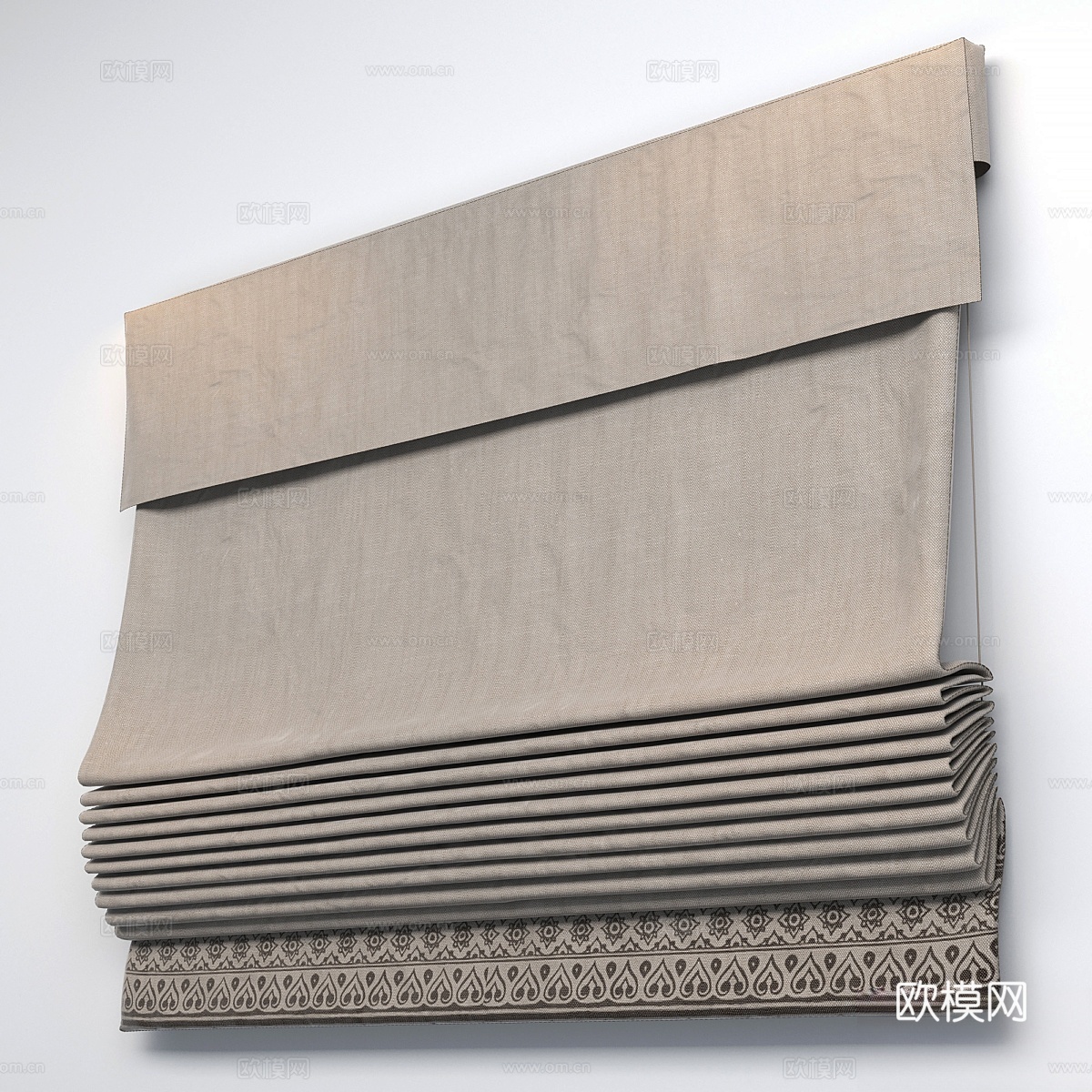 罗马窗帘3d模型