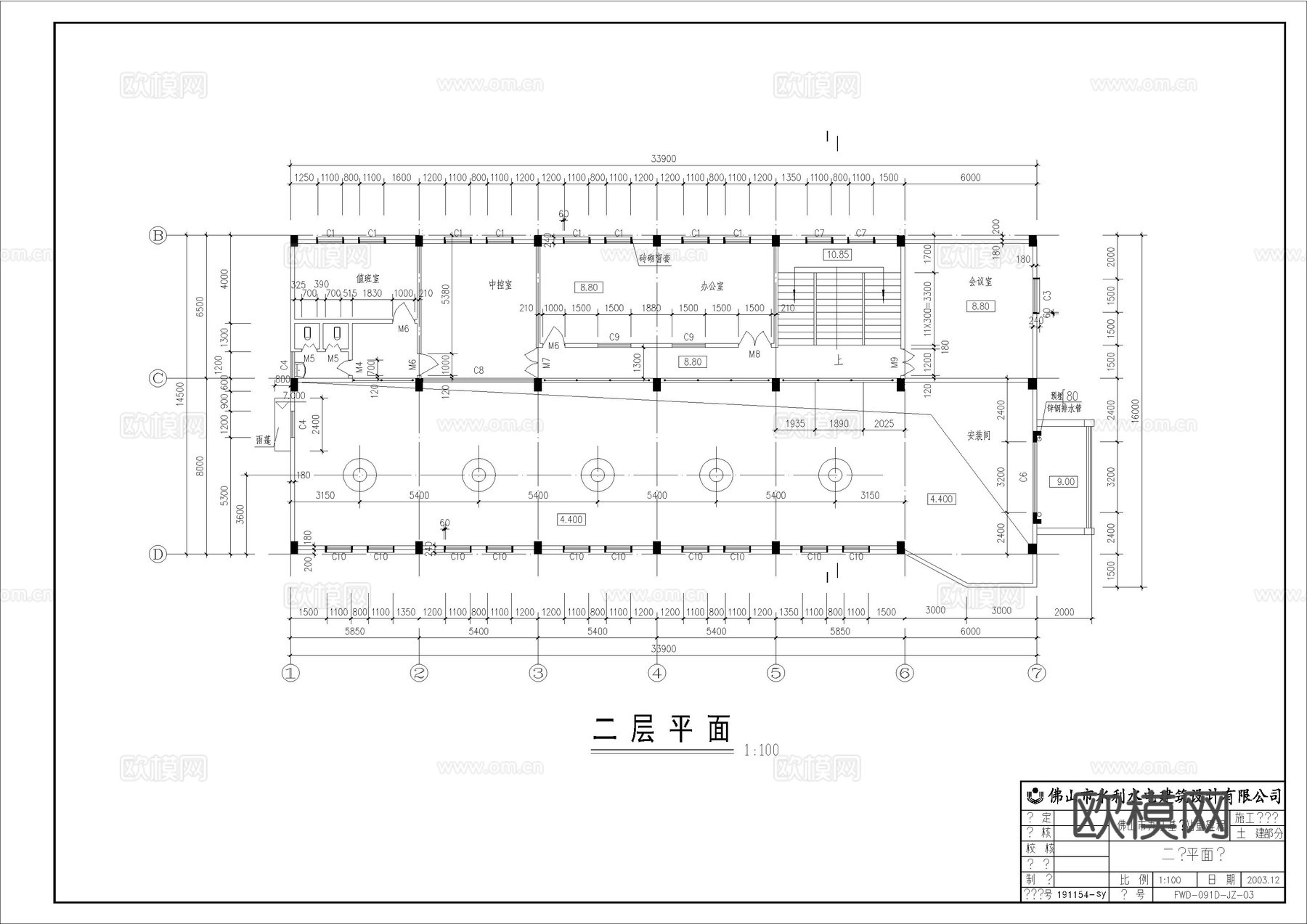 泵站厂房建筑图cad施工图