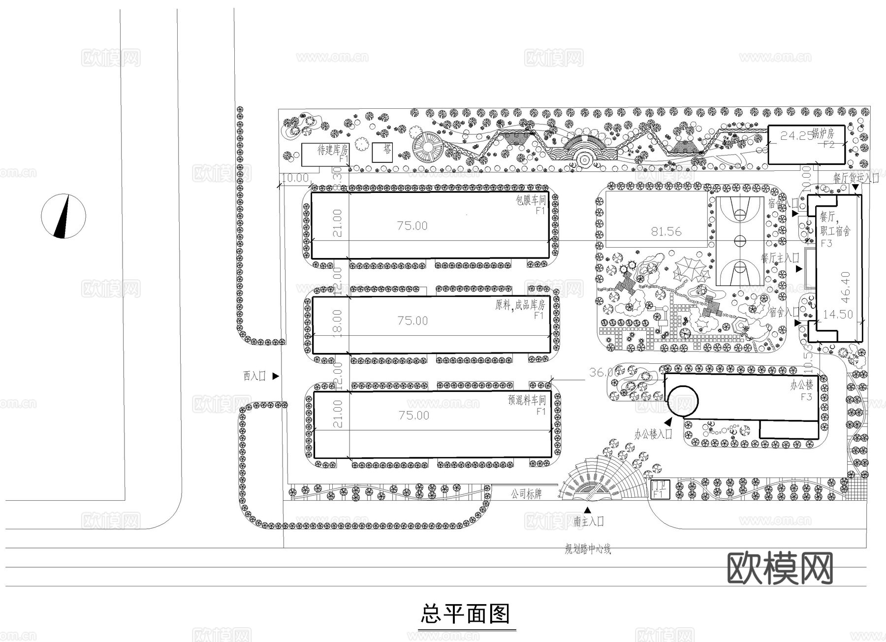某厂房规划图cad施工图