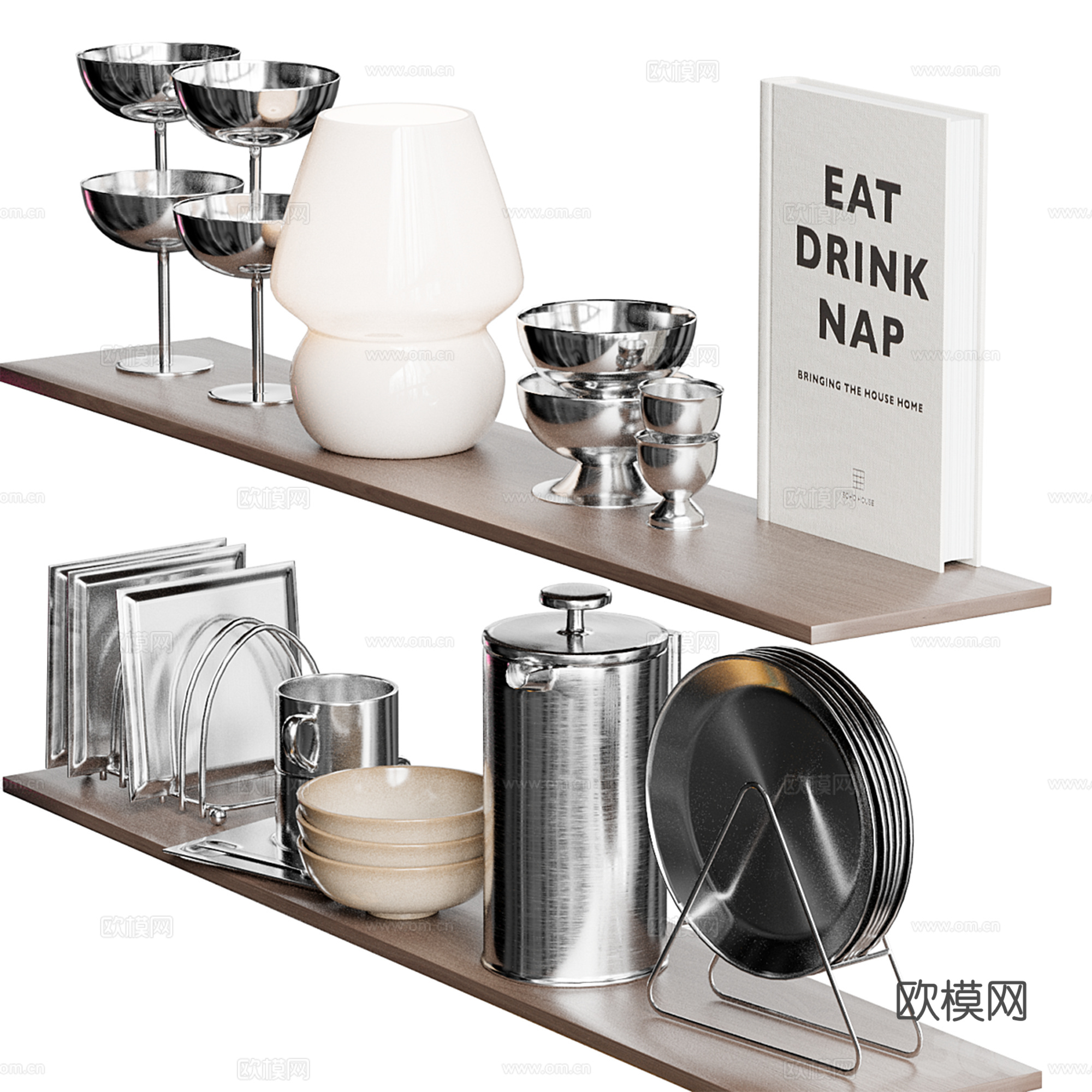 现代饰品摆件组合su模型
