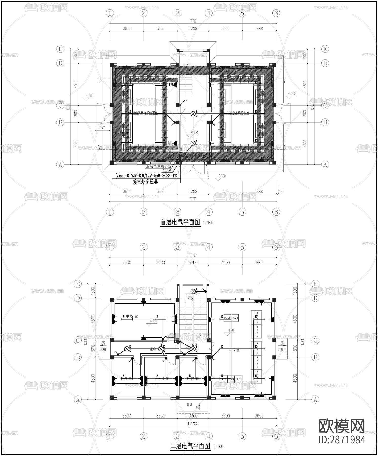 石灰窑设备控制室全套cad施工图