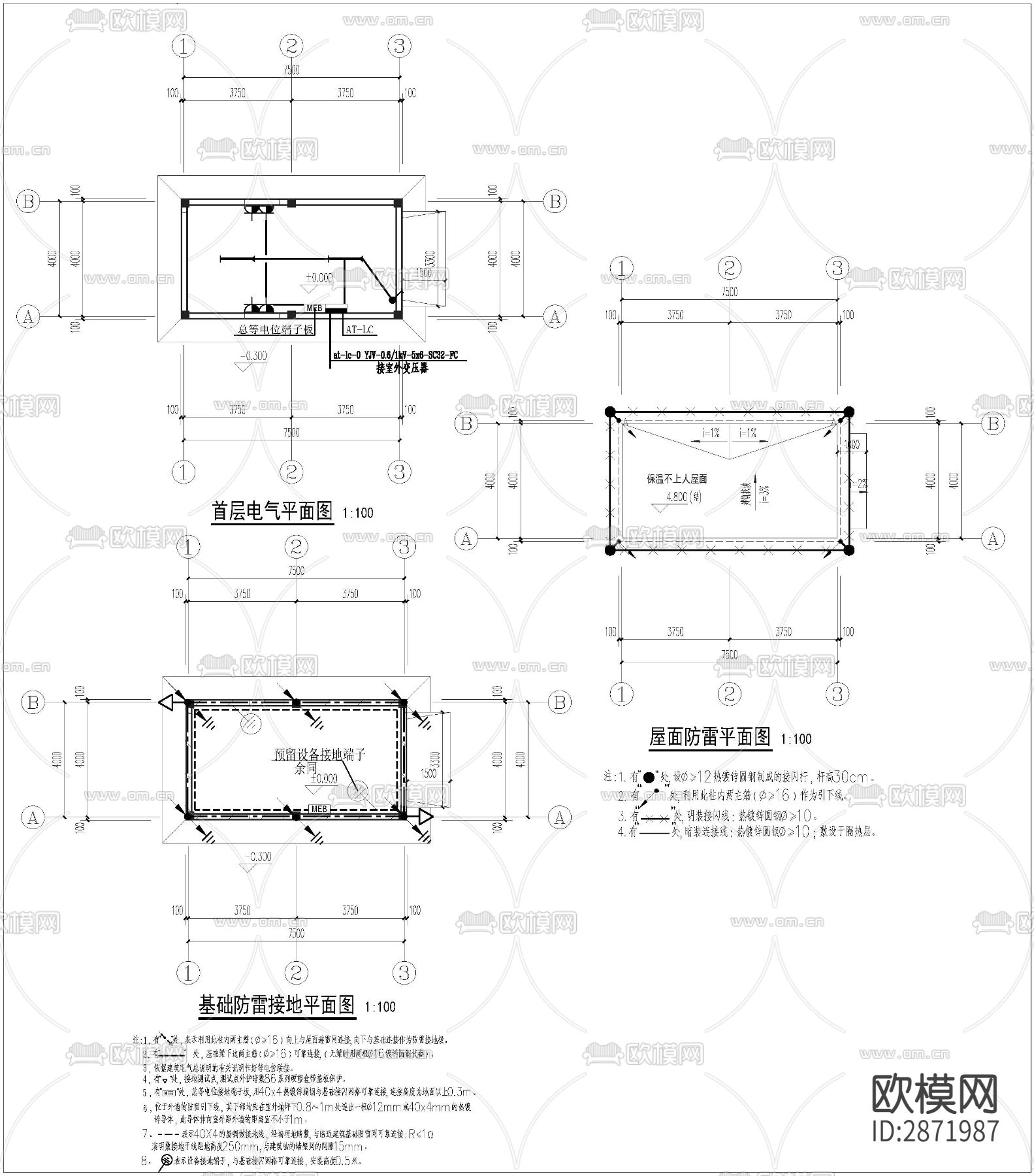 风机房全套cad施工图