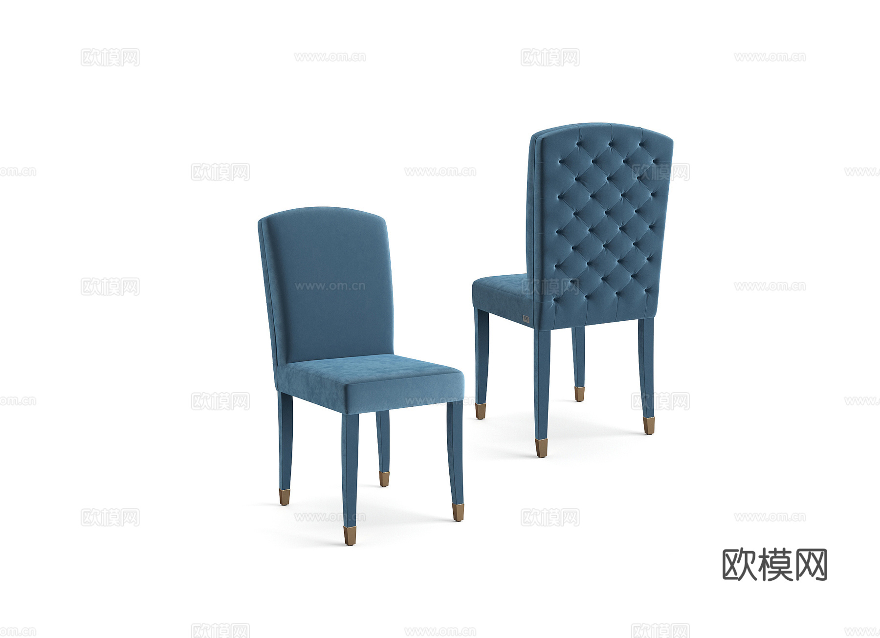 FENDI 简欧餐椅3d模型下载（渲染图2）
