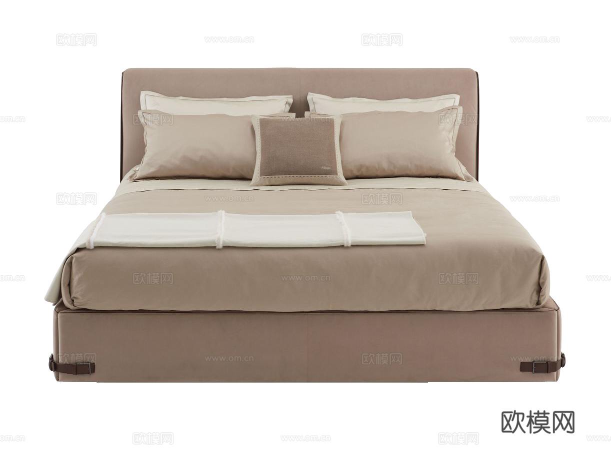 FENDI 双人床3d模型下载（渲染图5）