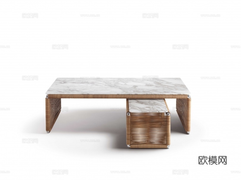 flexform 原木风餐桌椅3d模型下载