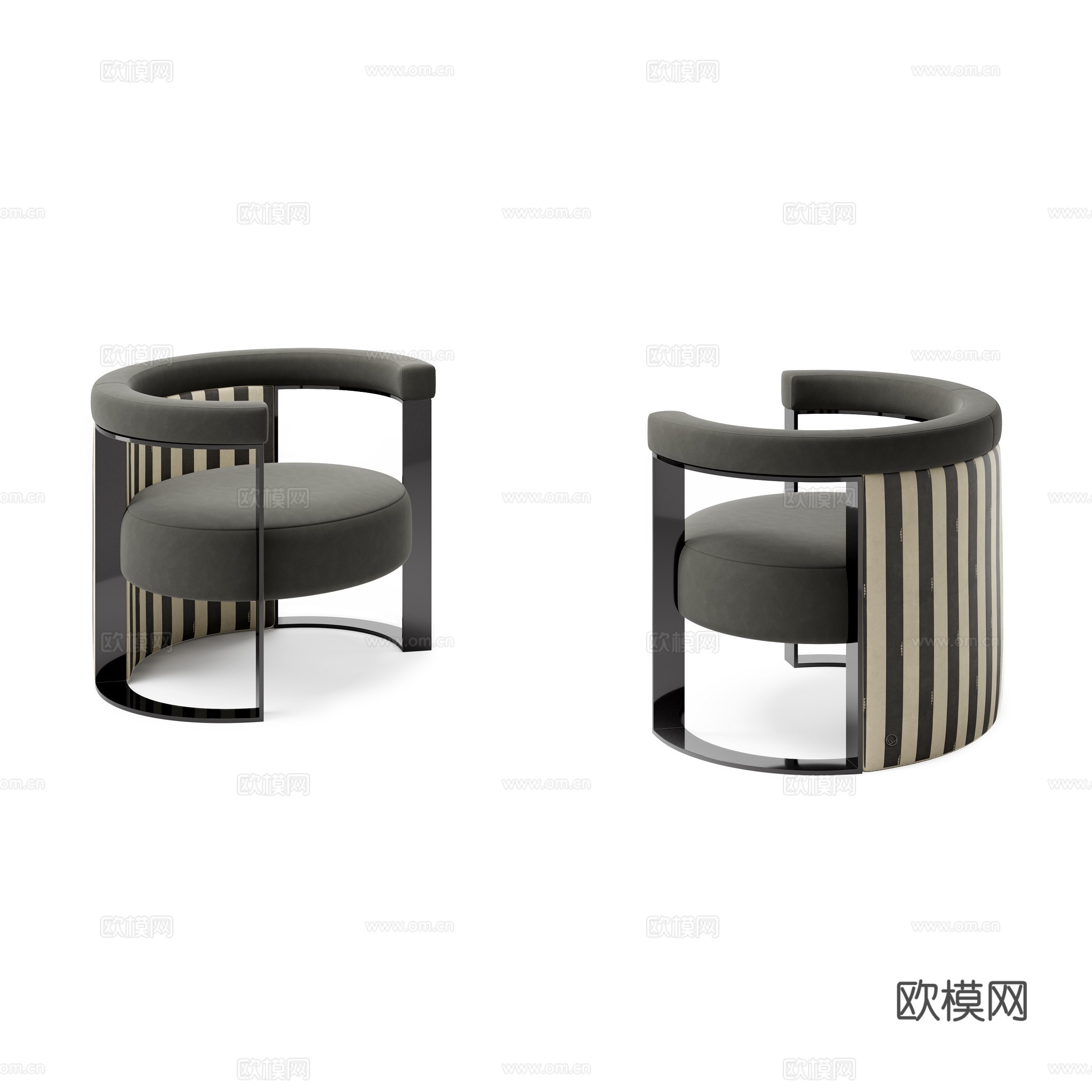 FENDI 意式扶手椅3d模型下载（渲染图2）
