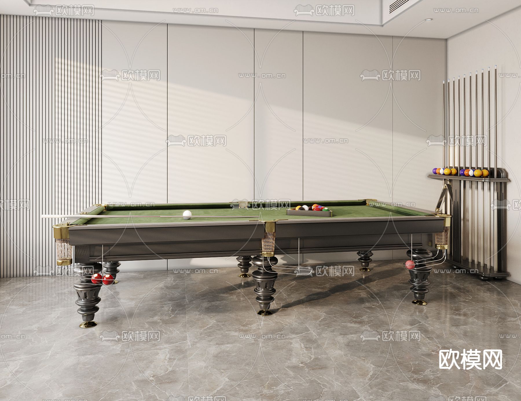 现代台球桌3d模型