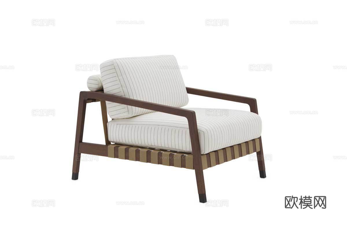 FENDI 意式扶手椅3d模型下载（渲染图1）