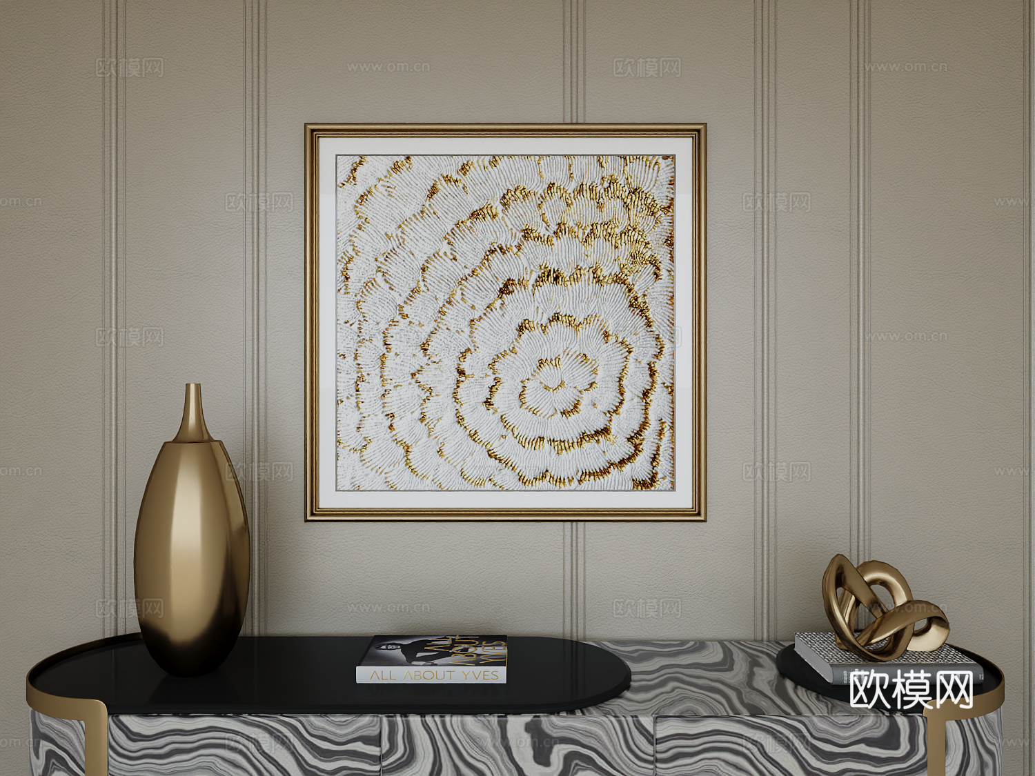 意式轻奢高级挂画3d模型下载