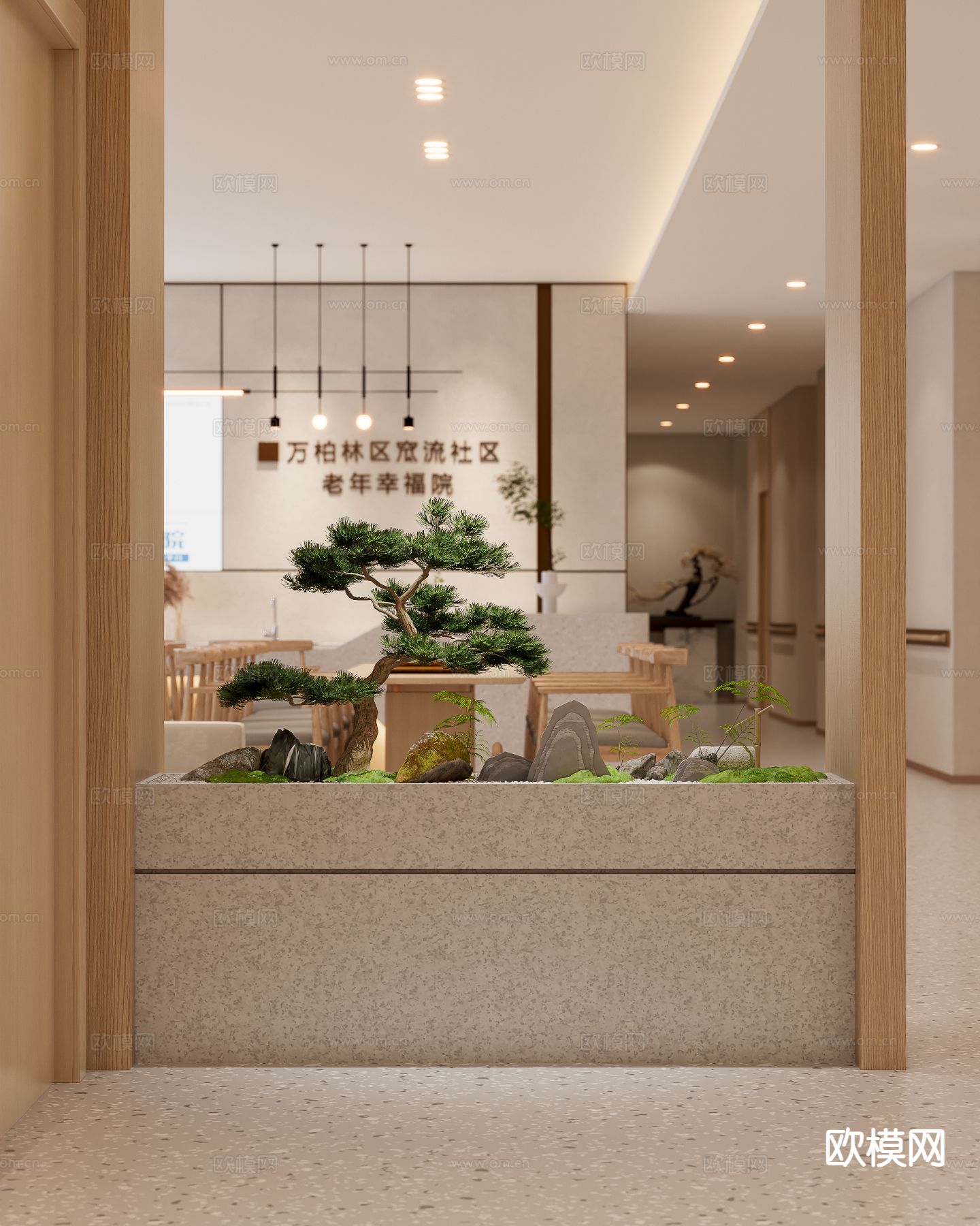 老年幸福院 养老院3d模型下载（渲染图1）