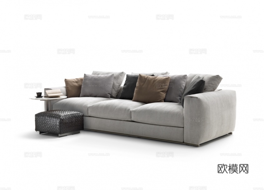 flexform 意式三人沙发3d模型下载（渲染图1）