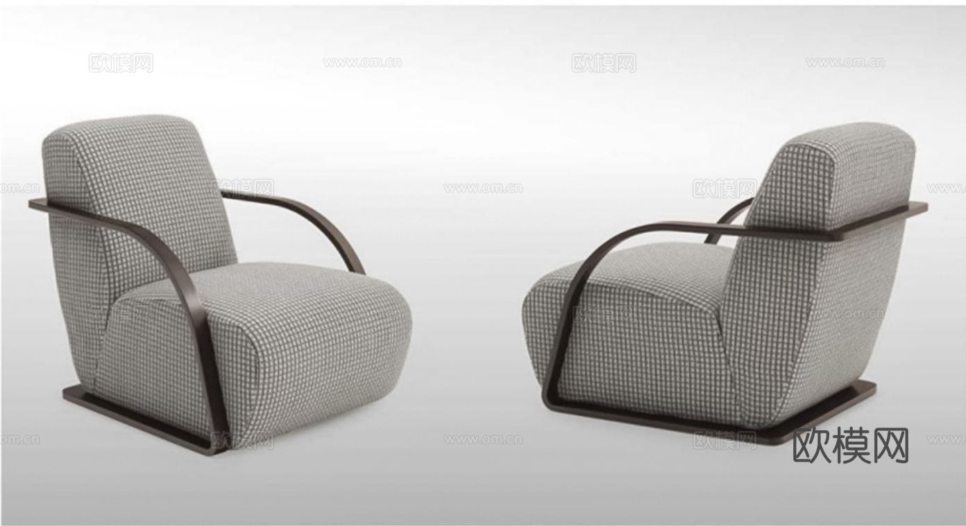 FENDI 意式单人沙发3d模型下载（渲染图1）