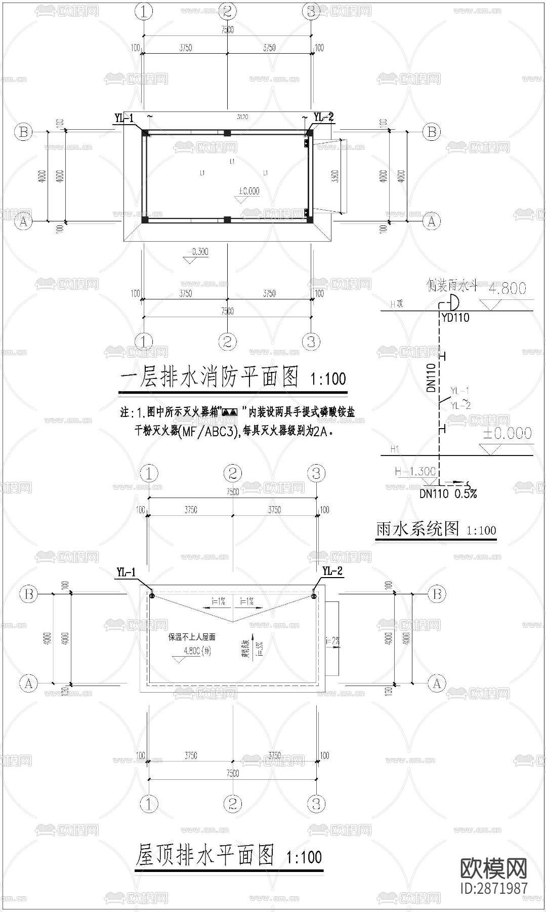 风机房全套cad施工图
