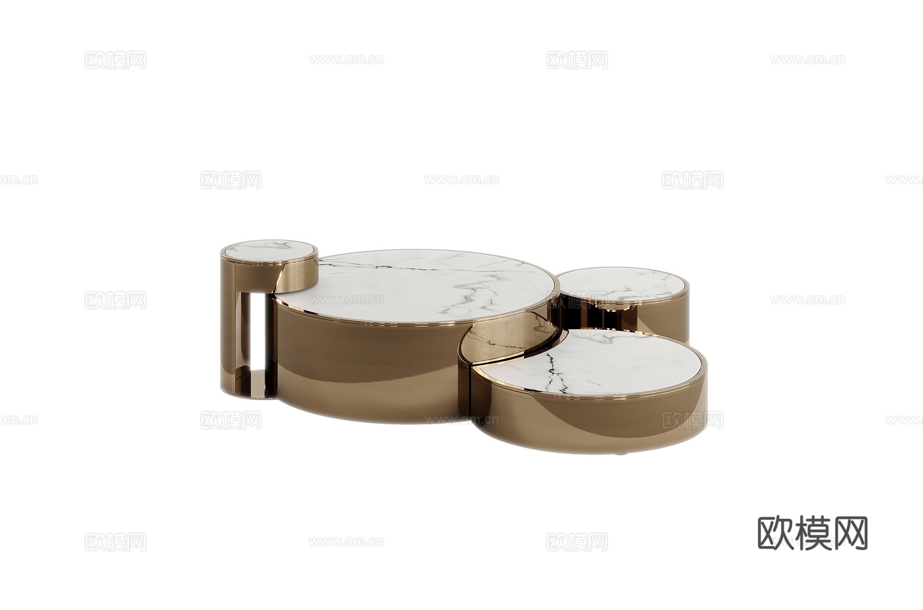 FENDI 轻奢组合茶几3d模型下载