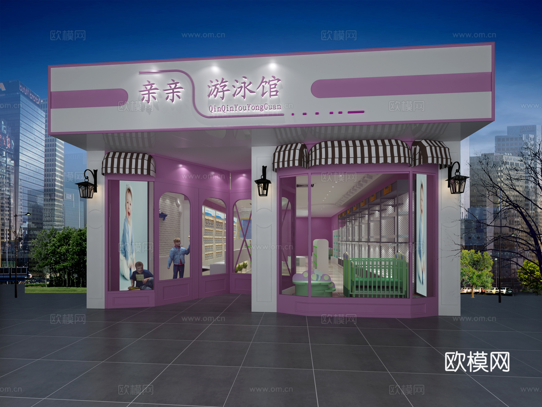 现代游泳馆奶粉店3d模型下载（渲染图2）