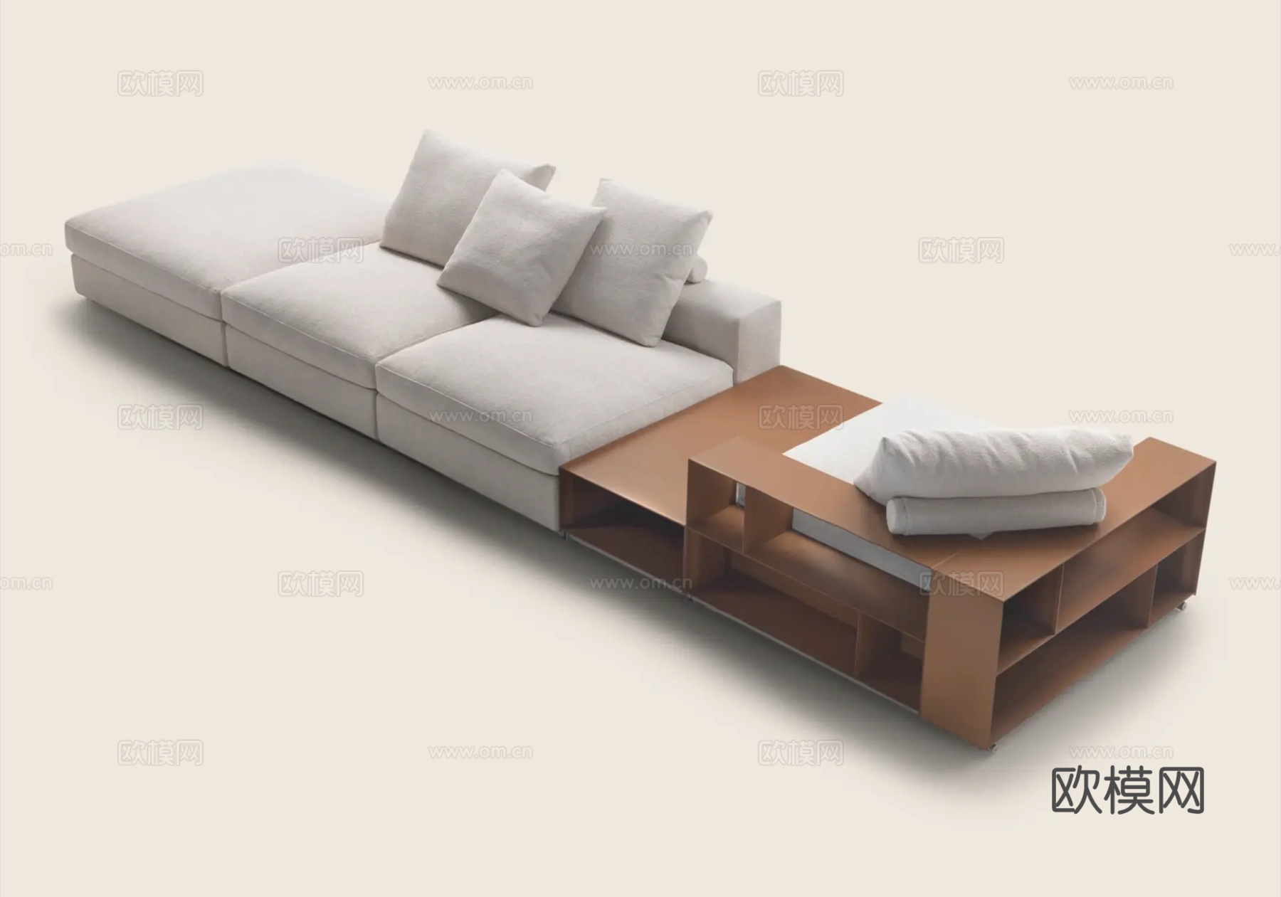 flexform 意式转角沙发3d模型下载（渲染图3）