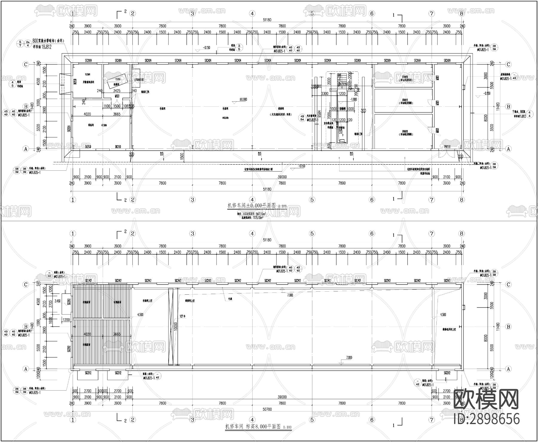 机修车间cad施工图