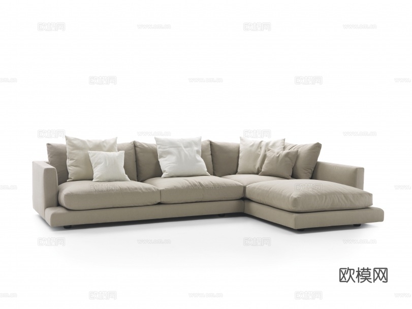 flexform 意式转角沙发3d模型下载（渲染图1）
