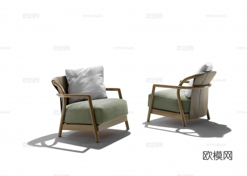 flexform 意式扶手椅3d模型下载（渲染图3）