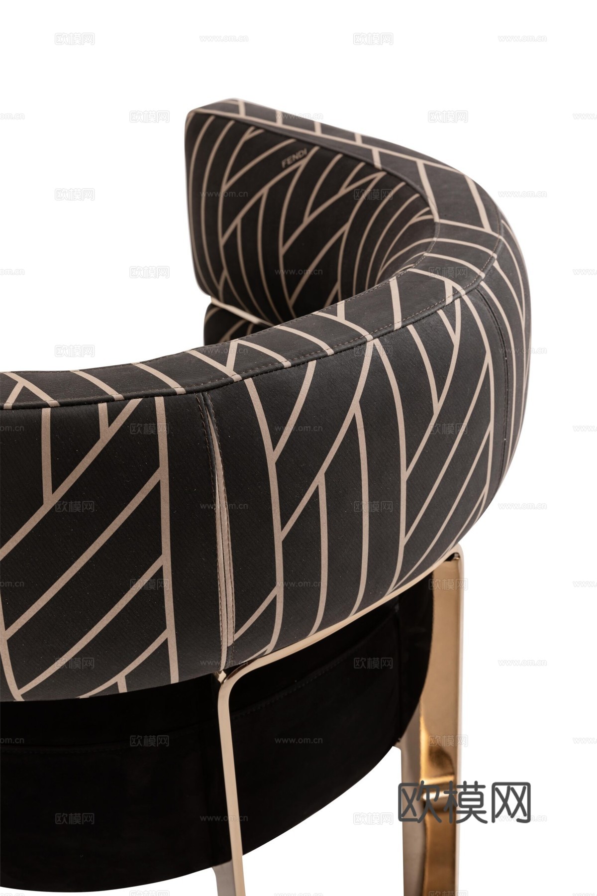 FENDI 轻奢扶手椅3d模型下载（渲染图3）