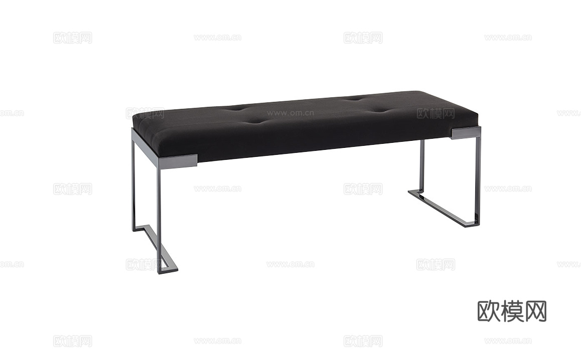 FENDI 轻奢床尾凳3d模型下载（渲染图1）