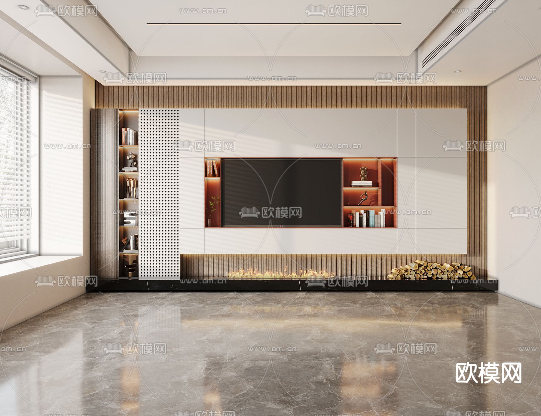 电视背景3d模型下载