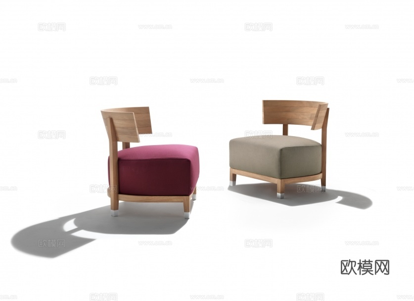 flexform 中古风沙发椅3d模型下载（渲染图1）
