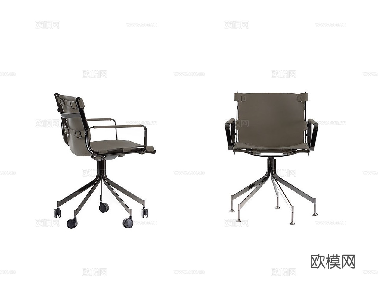 FENDI 意式办公椅3d模型下载（渲染图1）