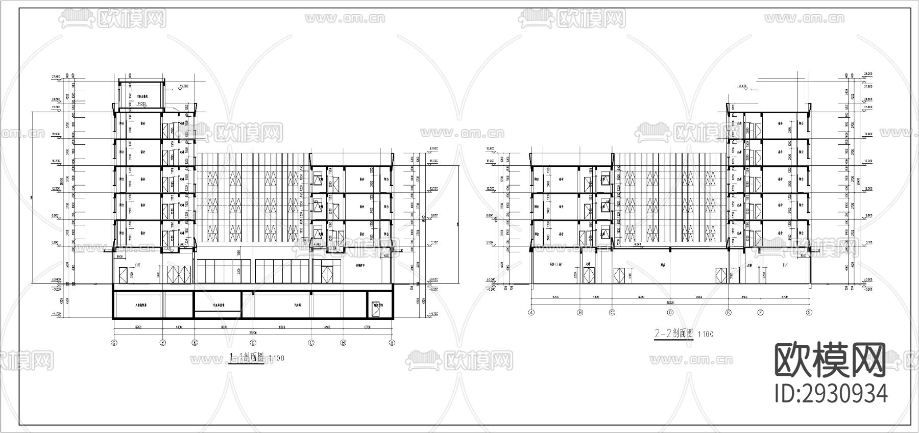 厂区生活综合楼建筑cad施工图
