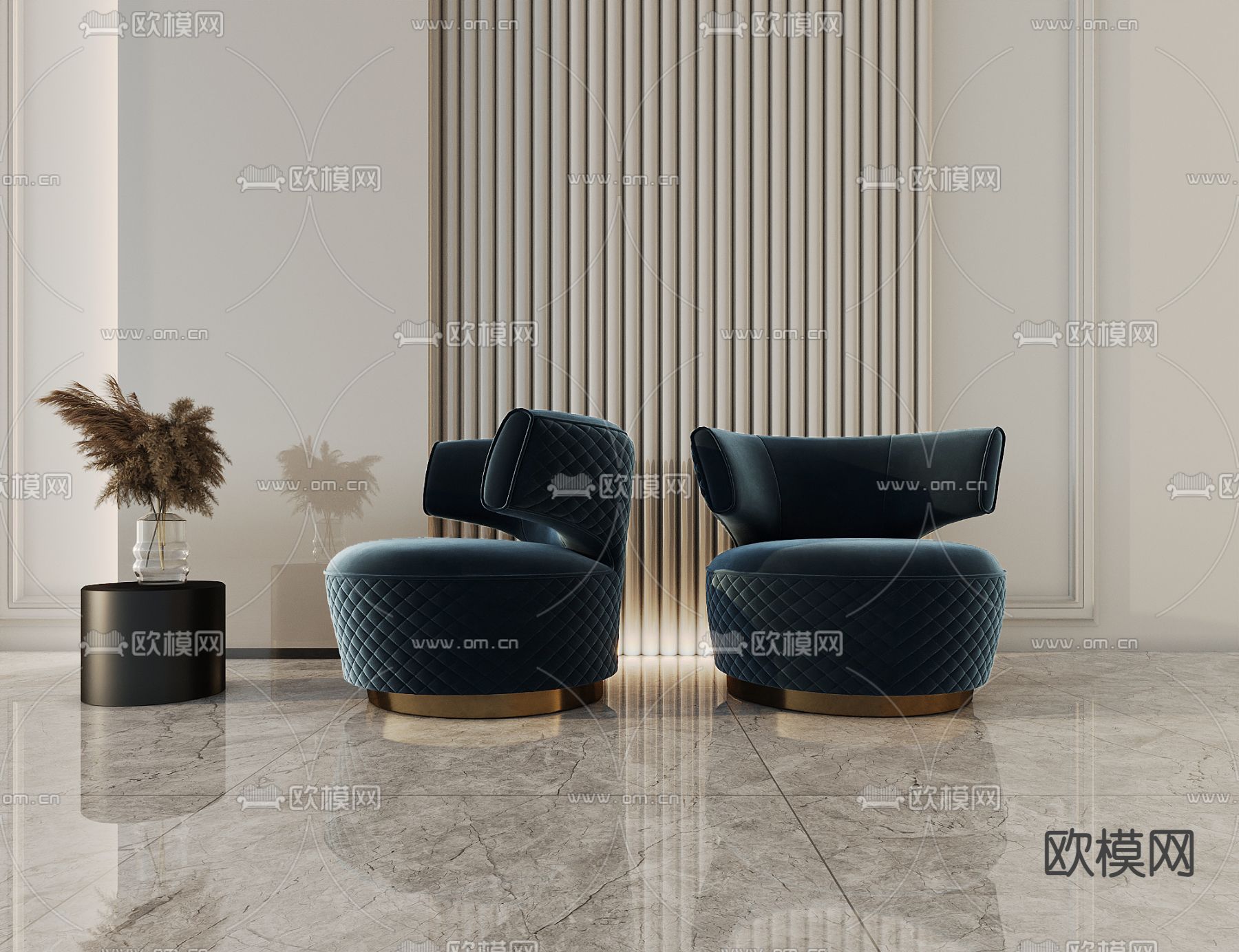 法式休闲椅3d模型下载