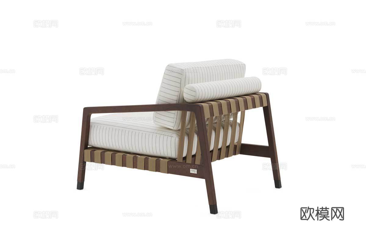 FENDI 意式扶手椅3d模型下载（渲染图2）