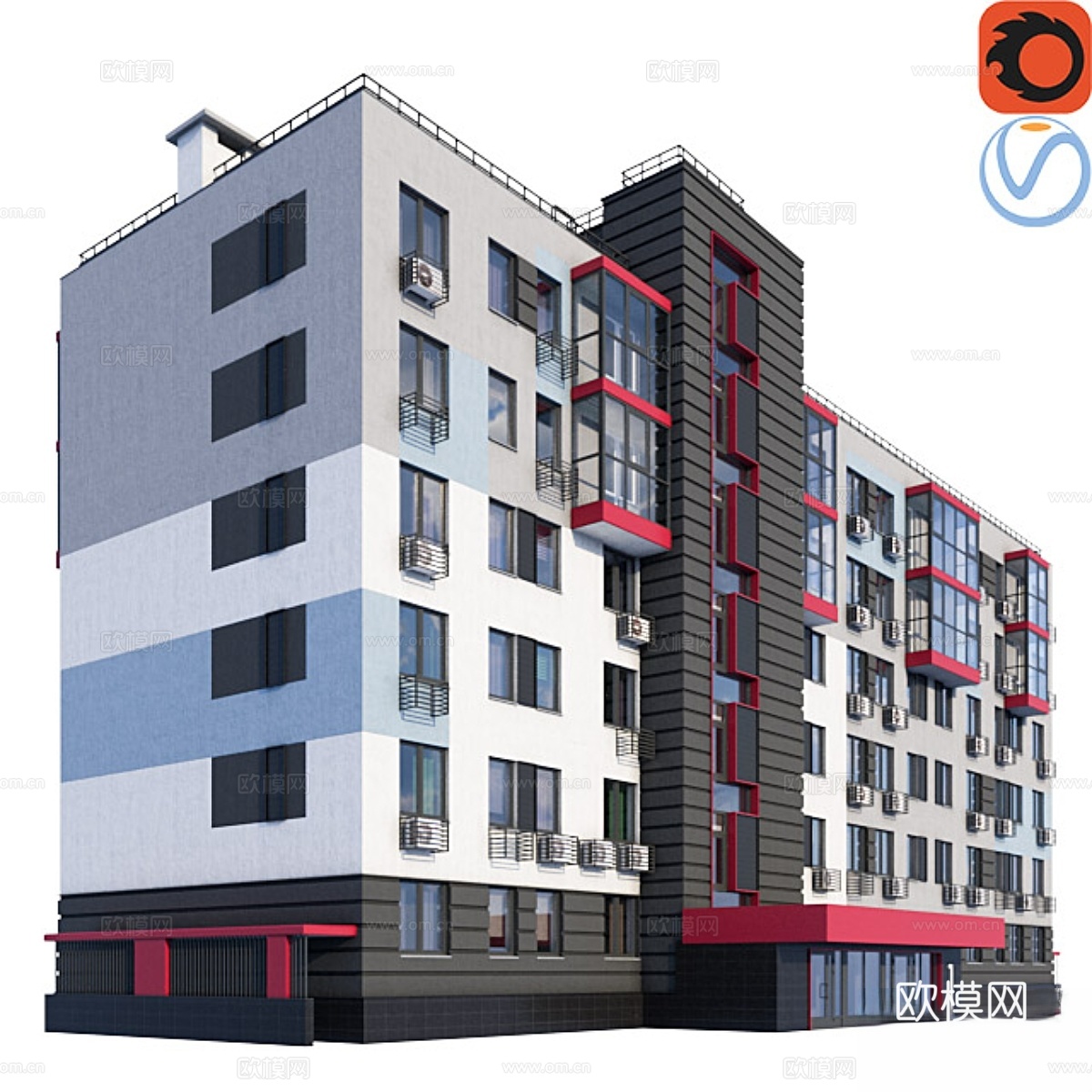 现代住宅建筑3d模型
