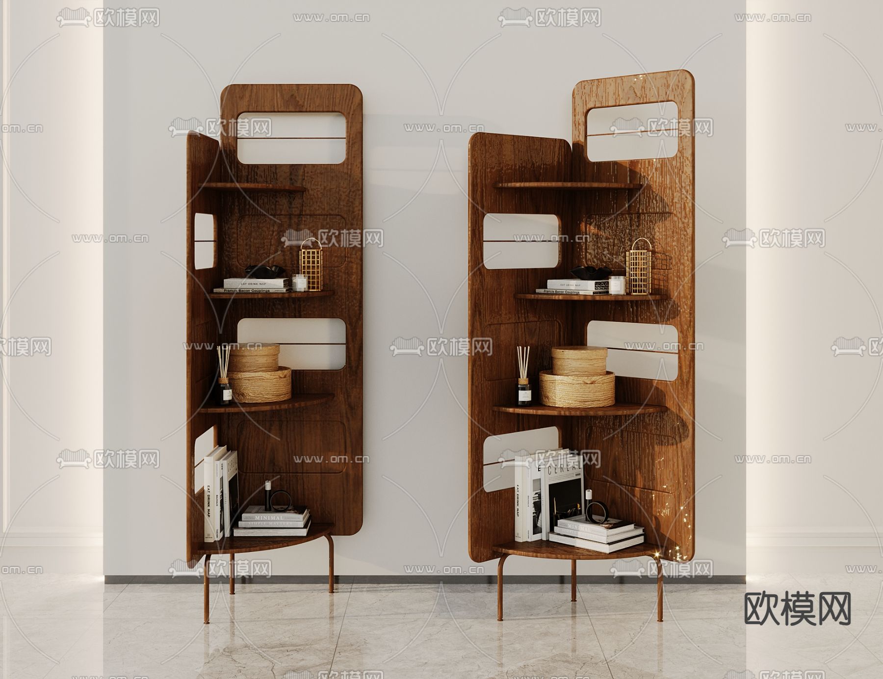 侘寂装饰柜 置物架3d模型下载