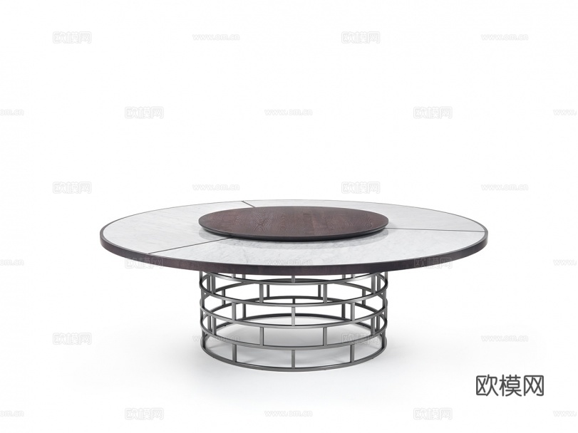 flexform 意式圆餐桌3d模型下载（渲染图2）