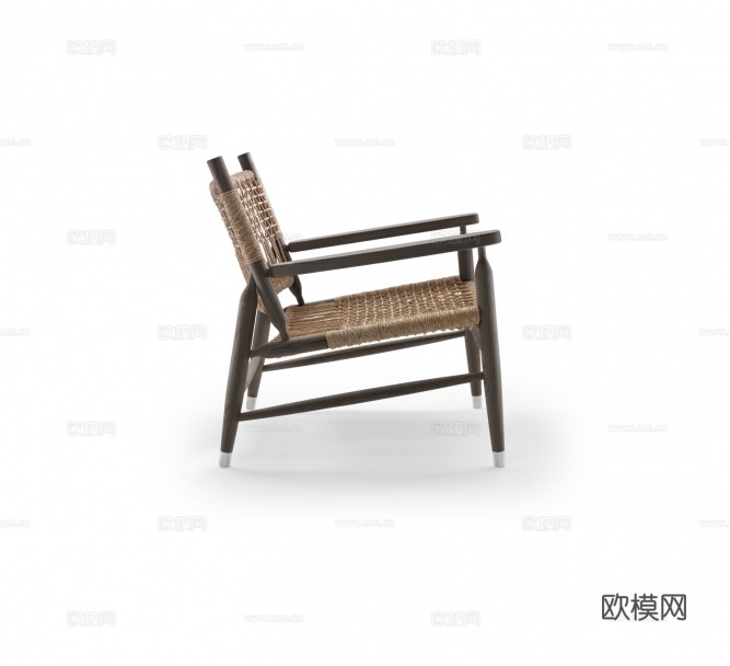 flexform 原木风休闲椅3d模型下载（渲染图5）