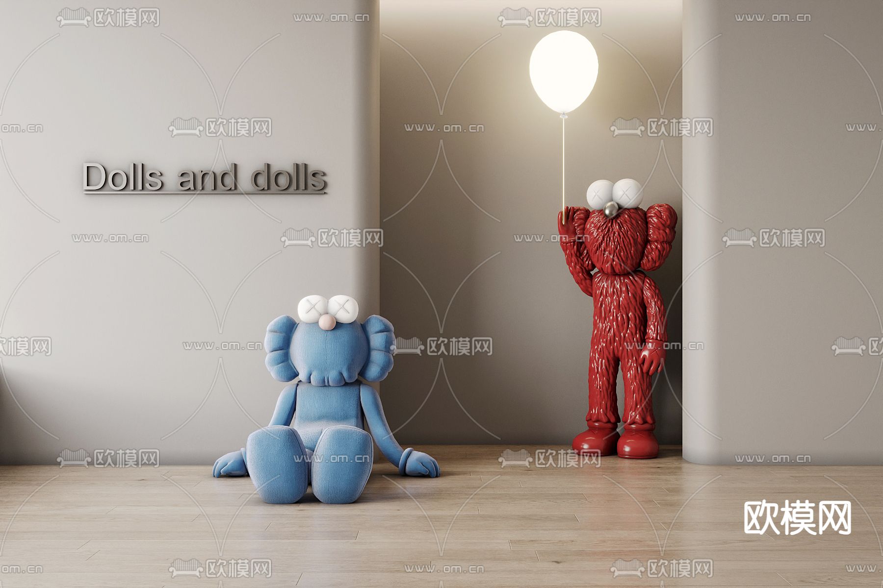 Kaws公仔 潮玩 雕塑3d模型
