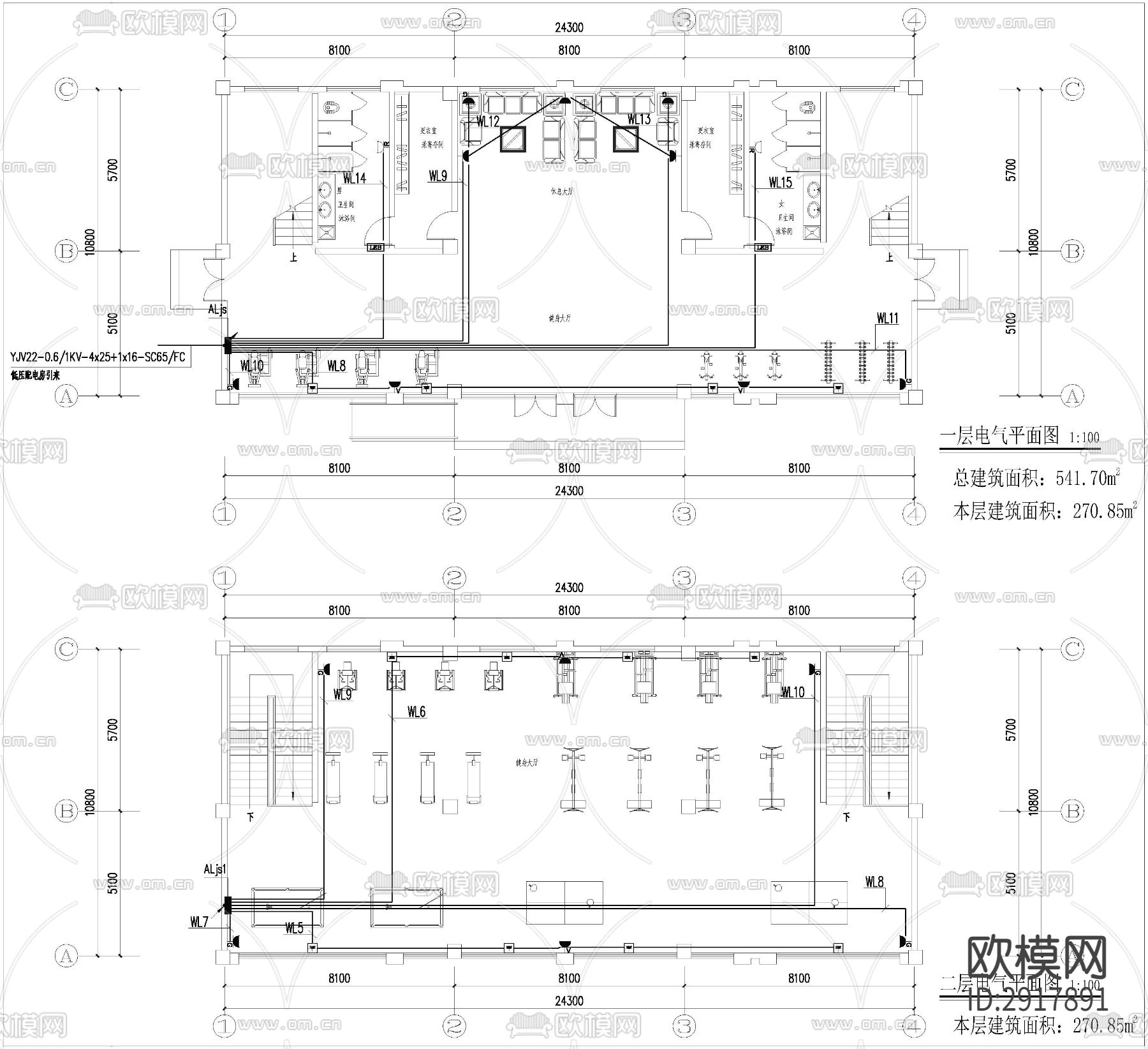 健身房cad施工图下载（渲染图9）