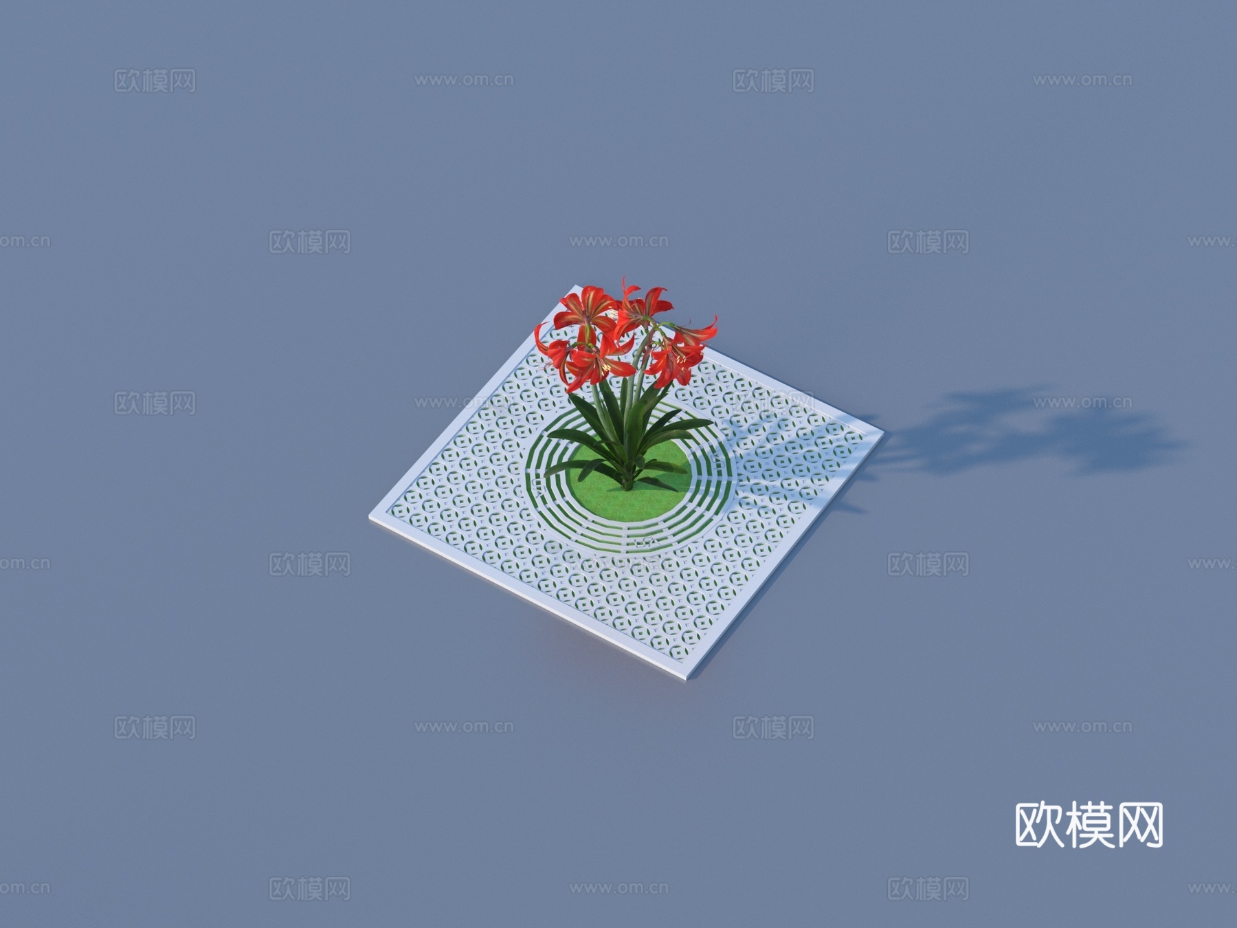 树池 花池 景观 植物3d模型下载