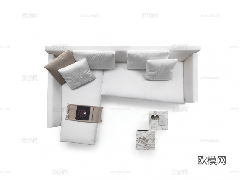 flexform 意式三人沙发3d模型下载（渲染图3）