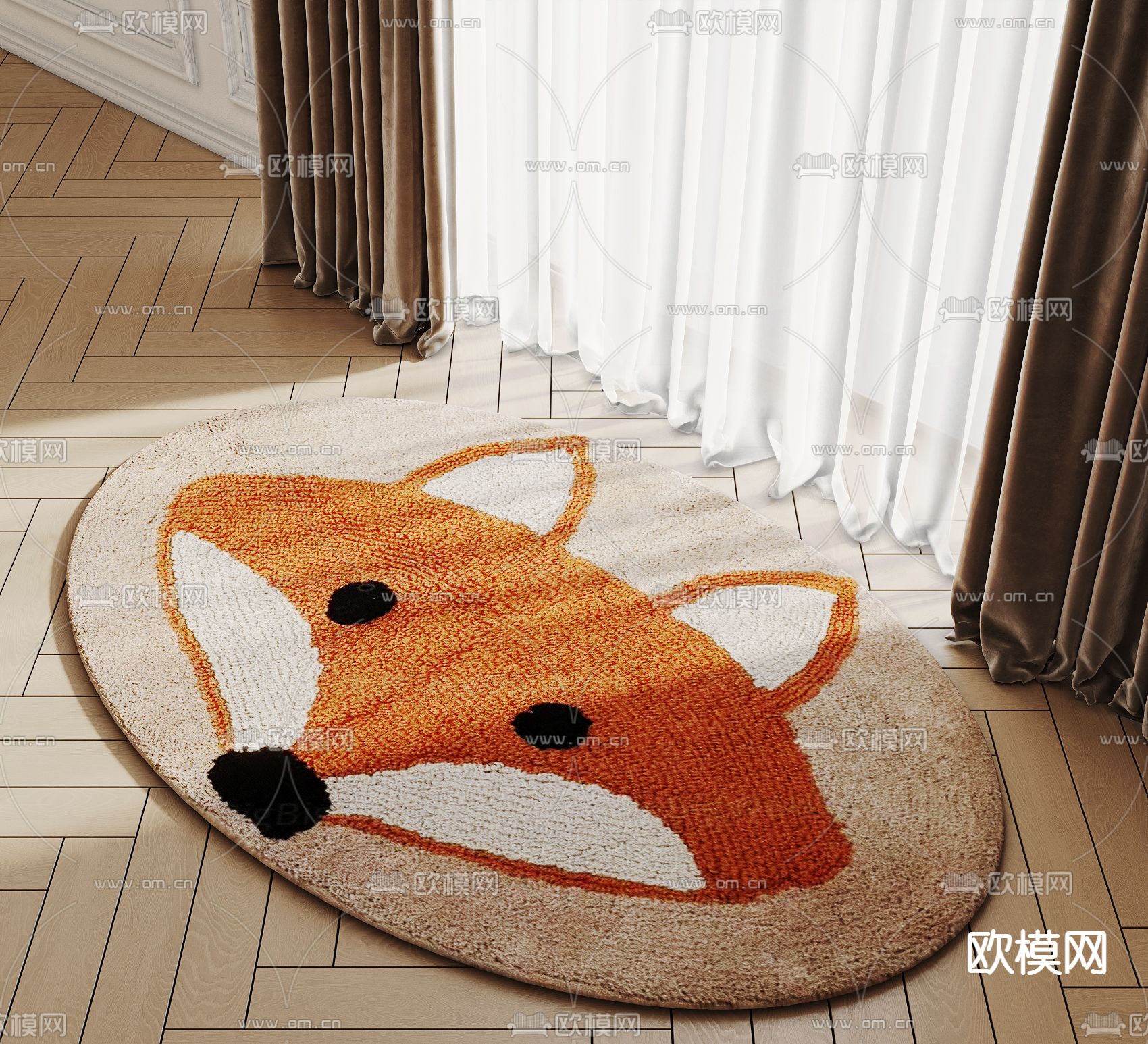 椭圆地毯3d模型