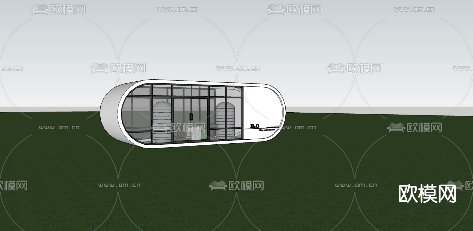 现代小公建su模型
