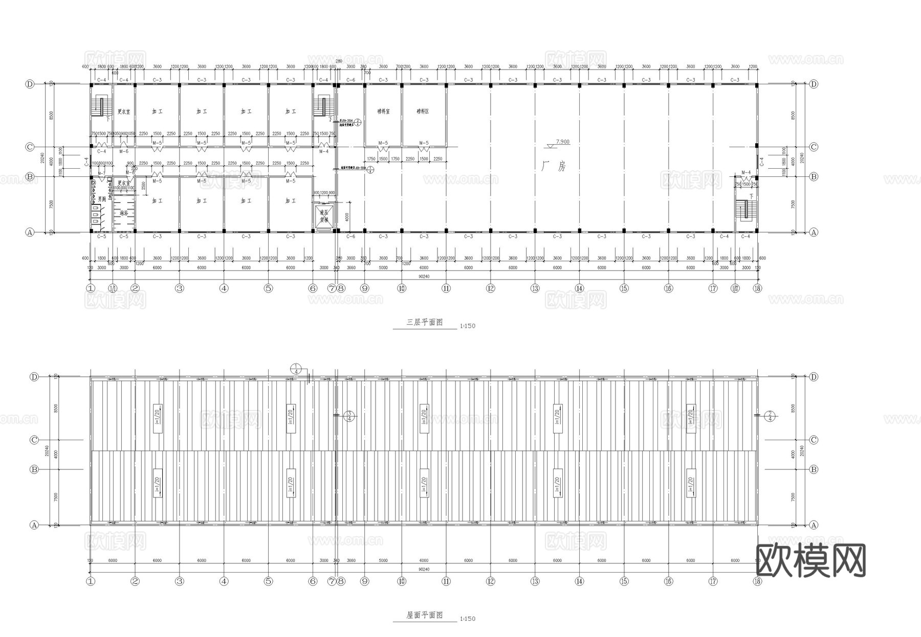 厂房车间建筑图cad施工图