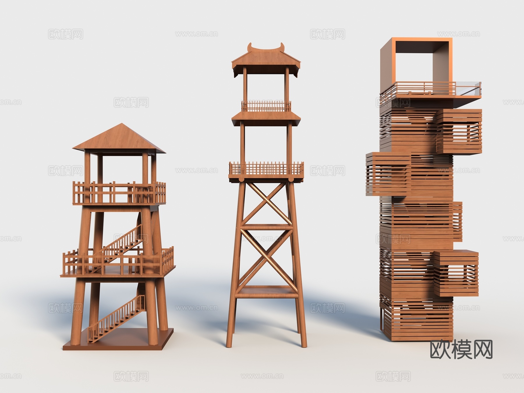 现代观鸟塔 景观塔 观鸟亭 景观亭子 灯塔3d模型