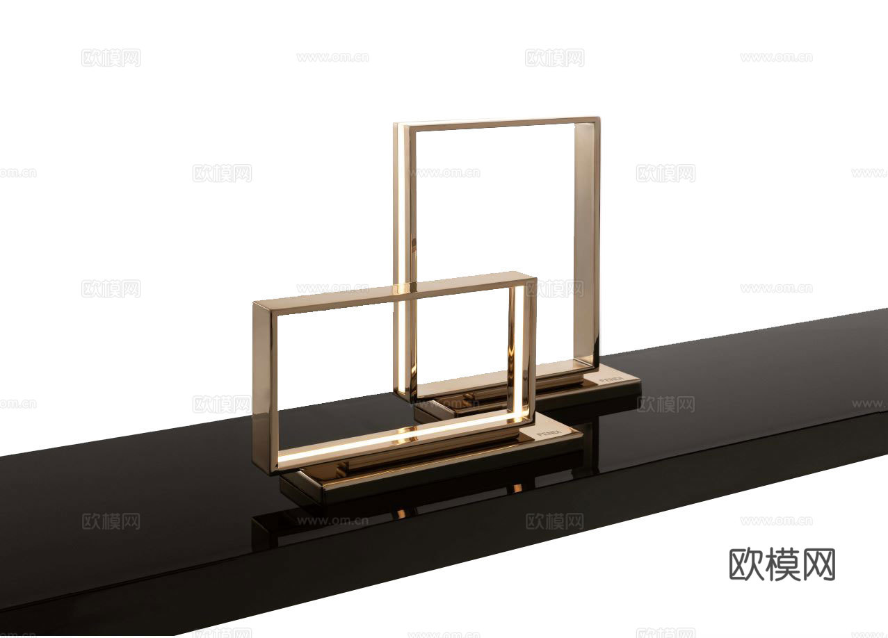 FENDI 意式方框台灯3d模型下载（渲染图6）