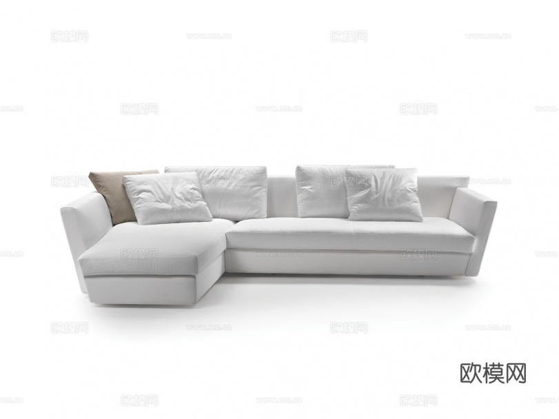 flexform 意式三人沙发3d模型下载（渲染图1）
