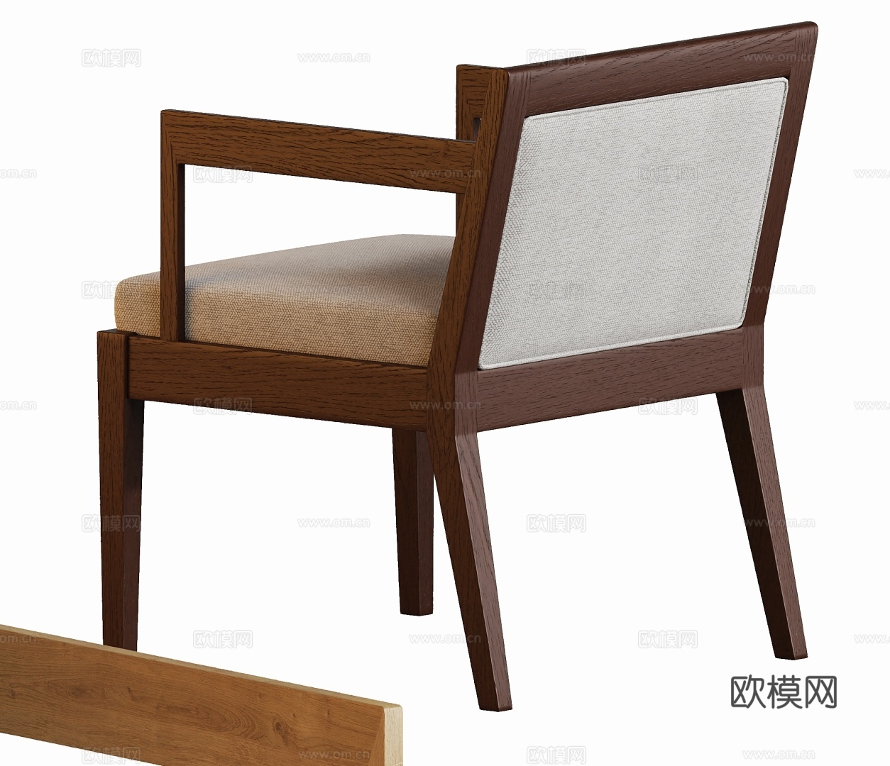 现代原木餐椅su模型