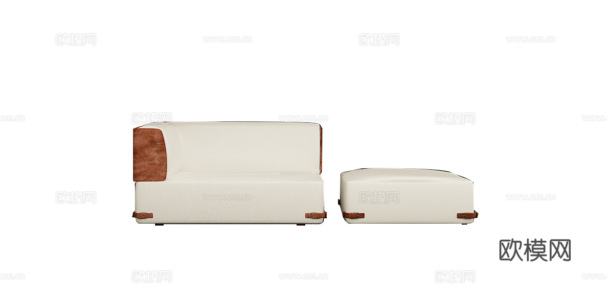 FENDI 意式双人沙发3d模型下载（渲染图2）