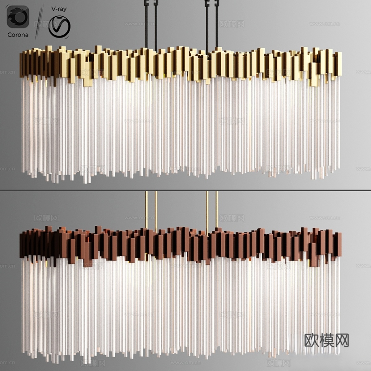Varaluz Matrix Light 宽线性吊灯3d模型