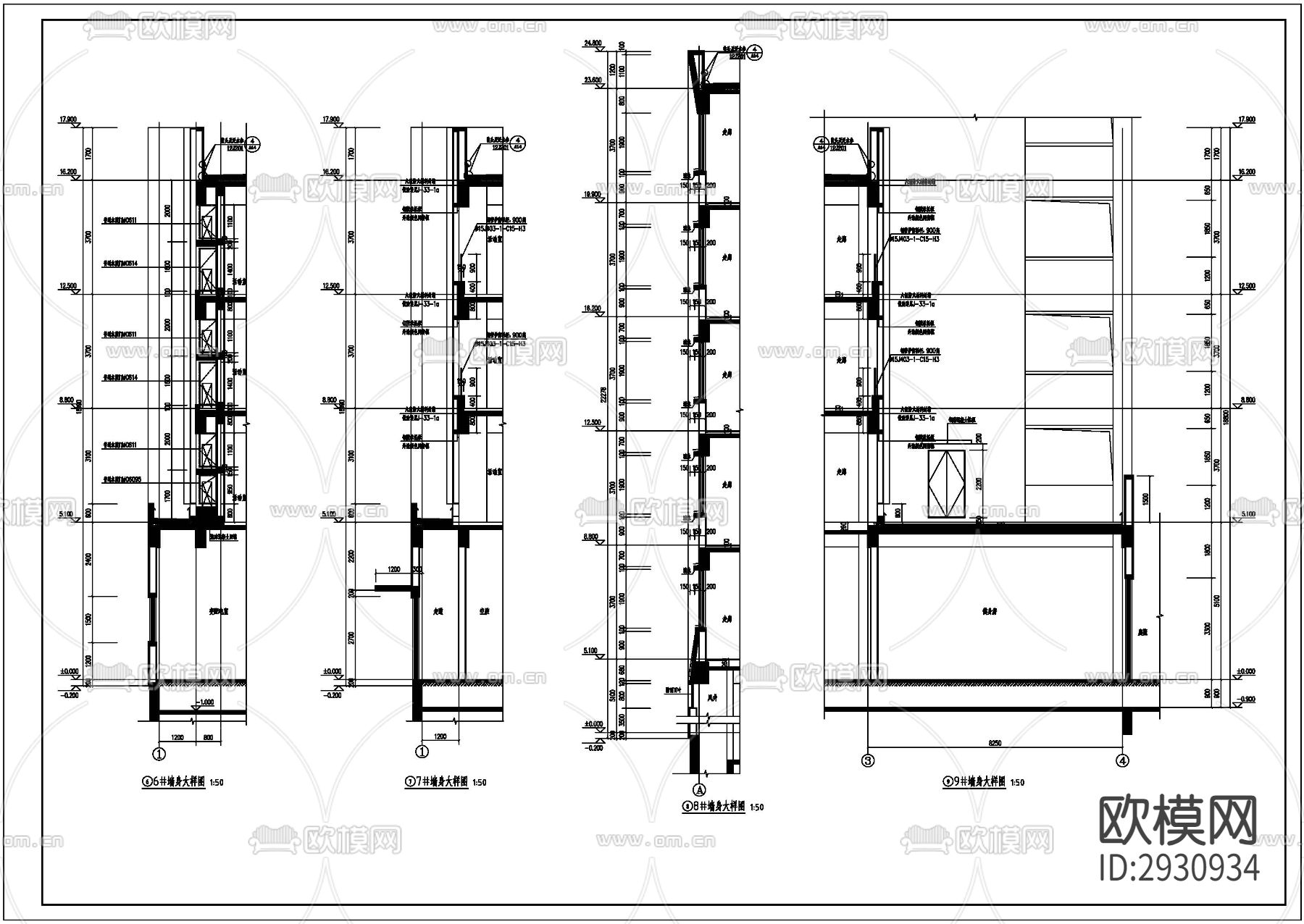 厂区生活综合楼建筑cad施工图