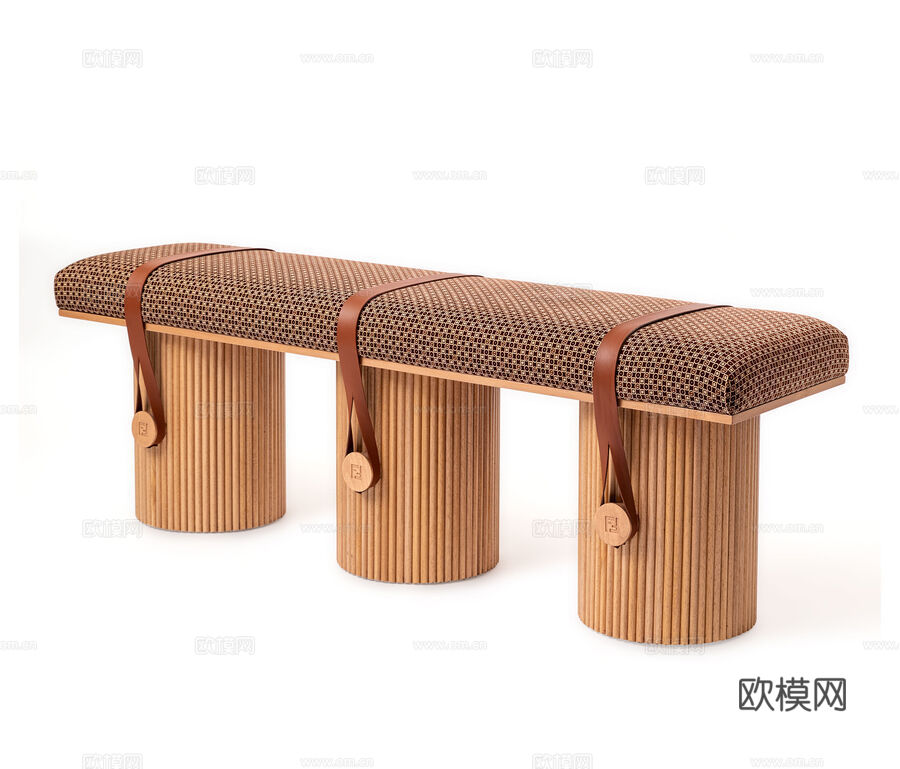 FENDI 意式长凳3d模型下载（渲染图1）